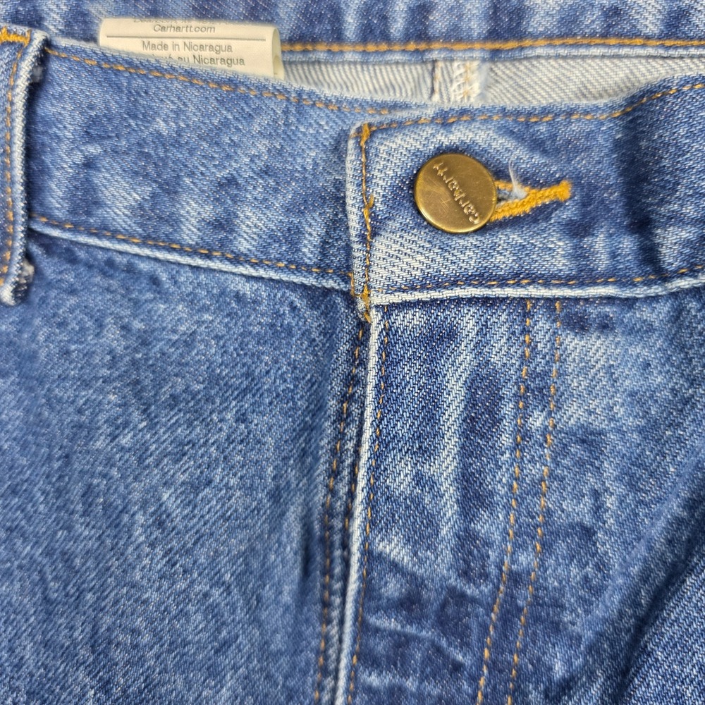 Carhartt Jeans Mens 36x32 Blue Relaxed Fit B17 DST Dark Wash - Picture 4 of 10